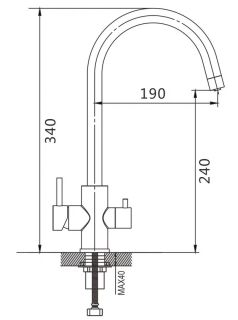 Смеситель для кухни Shevanik S128C с подключением фильтра белый